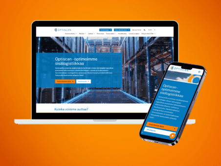 Visuaalisesti ja teknologisesti moderni verkkosivusto Optiscanille.