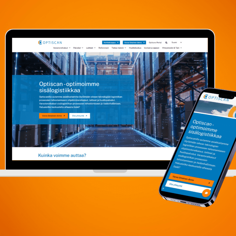 Visuaalisesti ja teknologisesti moderni verkkosivusto Optiscanille.
